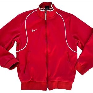 VTG Nike Team Soccer Warm Up Jacket Red Size S Y2K 90s *READ*